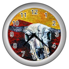 Skull 2 Wall Clock (silver)