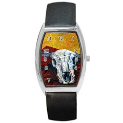 Skull 2 Barrel Style Metal Watch