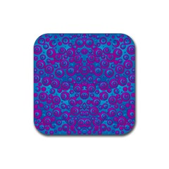 The Eyes Of Freedom In Polka Dot Rubber Coaster (square)  by pepitasart