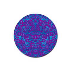 The Eyes Of Freedom In Polka Dot Rubber Round Coaster (4 Pack)  by pepitasart