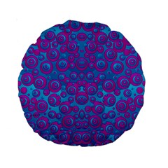 The Eyes Of Freedom In Polka Dot Standard 15  Premium Round Cushions by pepitasart