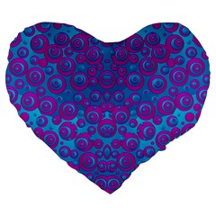 The Eyes Of Freedom In Polka Dot Large 19  Premium Heart Shape Cushions by pepitasart