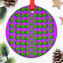 The Happy Eyes Of Freedom In Polka Dot Cartoon Pop Art Ornament (round) by pepitasart