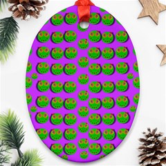 The Happy Eyes Of Freedom In Polka Dot Cartoon Pop Art Ornament (oval) by pepitasart