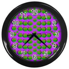 The Happy Eyes Of Freedom In Polka Dot Cartoon Pop Art Wall Clock (black) by pepitasart