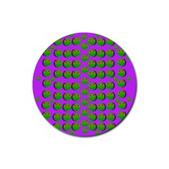 The Happy Eyes Of Freedom In Polka Dot Cartoon Pop Art Rubber Round Coaster (4 Pack)  by pepitasart