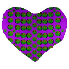 The Happy Eyes Of Freedom In Polka Dot Cartoon Pop Art Large 19  Premium Heart Shape Cushions by pepitasart