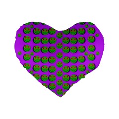 The Happy Eyes Of Freedom In Polka Dot Cartoon Pop Art Standard 16  Premium Flano Heart Shape Cushions by pepitasart