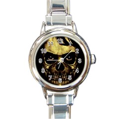 Angry Skull Monster Poster Round Italian Charm Watch by dflcprints