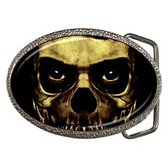 Angry Skull Monster Poster Belt Buckles by dflcprints