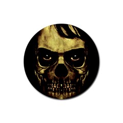 Angry Skull Monster Poster Rubber Coaster (round)  by dflcprints