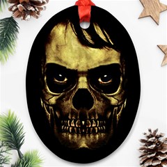 Angry Skull Monster Poster Oval Ornament (two Sides)