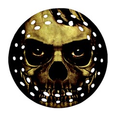 Angry Skull Monster Poster Round Filigree Ornament (two Sides)