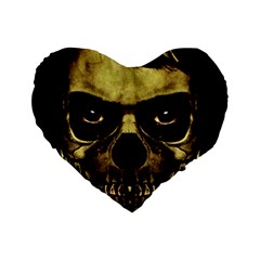 Angry Skull Monster Poster Standard 16  Premium Flano Heart Shape Cushions by dflcprints