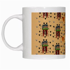 Sankta Lucia With Love And Candles In The Silent Night White Mugs by pepitasart