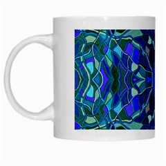 Abstract #8   I   Aqua Blues 6000 White Mugs by KesaliSkyeArt