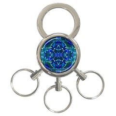 Abstract #8   I   Aqua Blues 6000 3-ring Key Chains