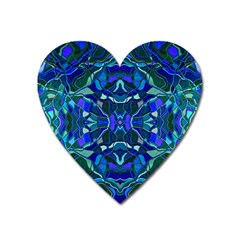 Abstract #8   I   Aqua Blues 6000 Heart Magnet