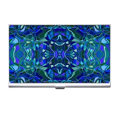 Abstract #8   I   Aqua Blues 6000 Business Card Holder by KesaliSkyeArt