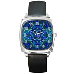 Abstract #8   I   Aqua Blues 6000 Square Metal Watch Front