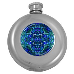 Abstract #8   I   Aqua Blues 6000 Round Hip Flask (5 Oz) by KesaliSkyeArt