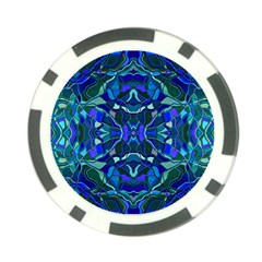 Abstract #8   I   Aqua Blues 6000 Poker Chip Card Guard by KesaliSkyeArt