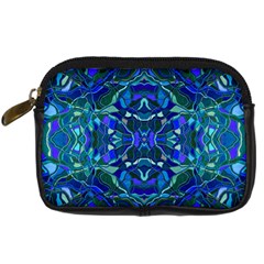 Abstract #8   I   Aqua Blues 6000 Digital Camera Leather Case by KesaliSkyeArt