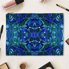 Abstract #8   I   Aqua Blues 6000 Cosmetic Bag (xl) by KesaliSkyeArt