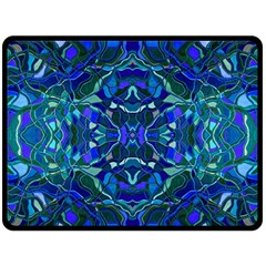 Abstract #8   I   Aqua Blues 6000 Fleece Blanket (large) 