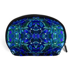 Abstract #8   I   Aqua Blues 6000 Accessory Pouch (large) by KesaliSkyeArt