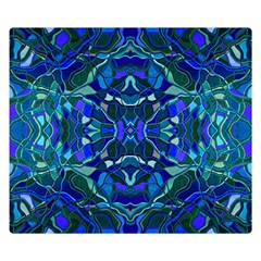 Abstract #8   I   Aqua Blues 6000 Double Sided Flano Blanket (small)  by KesaliSkyeArt