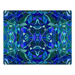 Abstract #8   I   Aqua Blues 6000 Double Sided Flano Blanket (large)  by KesaliSkyeArt