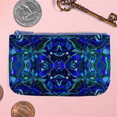 Abstract #8   I   Aqua Blues 6000 Large Coin Purse by KesaliSkyeArt