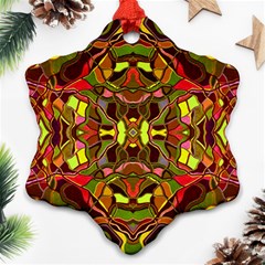 Abstract #8   I   Autumn 6000 Snowflake Ornament (two Sides) by KesaliSkyeArt