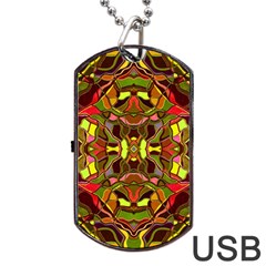 Abstract #8   I   Autumn 6000 Dog Tag Usb Flash (two Sides) by KesaliSkyeArt