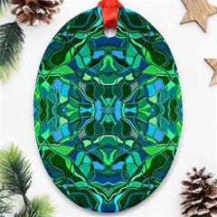 Abstract #8   I   Blues & Greens 6000 Ornament (oval)