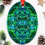 Abstract #8   I   Blues & Greens 6000 Ornament (Oval) Front