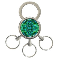 Abstract #8   I   Blues & Greens 6000 3-ring Key Chains by KesaliSkyeArt