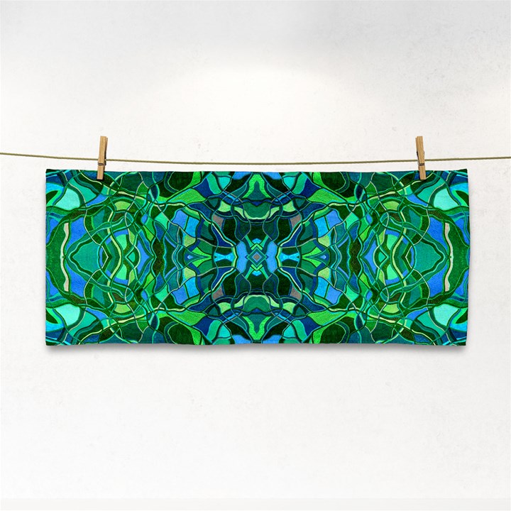 Abstract #8   I   Blues & Greens 6000 Hand Towel