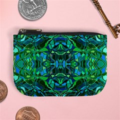 Abstract #8   I   Blues & Greens 6000 Mini Coin Purse by KesaliSkyeArt