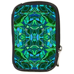 Abstract #8   I   Blues & Greens 6000 Compact Camera Leather Case