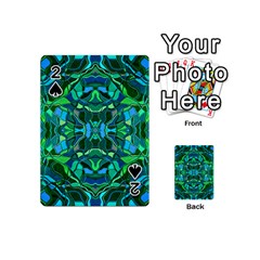 Abstract #8   I   Blues & Greens 6000 Playing Cards 54 (mini) by KesaliSkyeArt