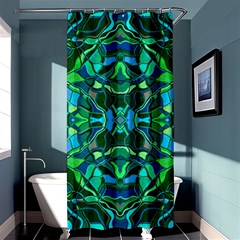 Abstract #8   I   Blues & Greens 6000 Shower Curtain 36  X 72  (stall)  by KesaliSkyeArt