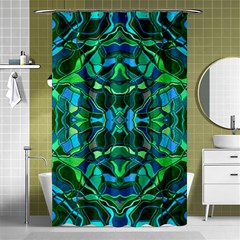 Abstract #8   I   Blues & Greens 6000 Shower Curtain 48  X 72  (small)  by KesaliSkyeArt