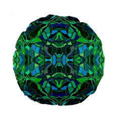 Abstract #8   I   Blues & Greens 6000 Standard 15  Premium Round Cushions by KesaliSkyeArt