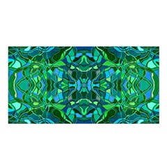 Abstract #8   I   Blues & Greens 6000 Satin Shawl by KesaliSkyeArt