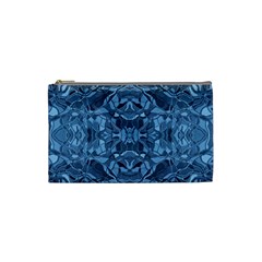 Abstract #8   I   Blues 6000 Cosmetic Bag (small) by KesaliSkyeArt