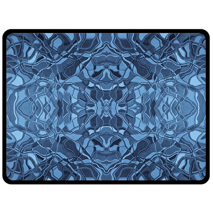 Abstract #8   I   Blues 6000 Fleece Blanket (Large) 