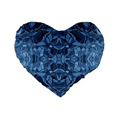 Abstract #8   I   Blues 6000 Standard 16  Premium Heart Shape Cushions by KesaliSkyeArt