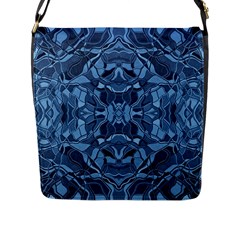 Abstract #8   I   Blues 6000 Flap Closure Messenger Bag (l) by KesaliSkyeArt